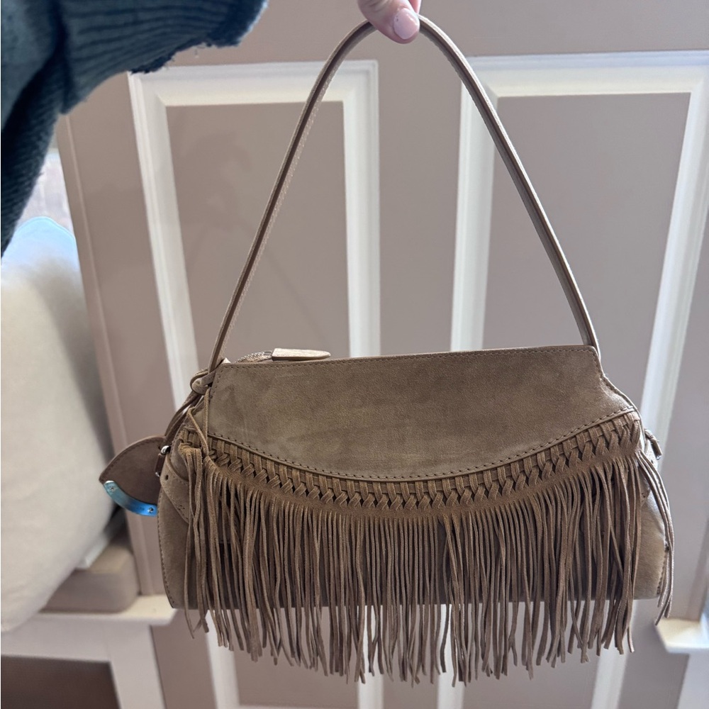 Ralph Lauren Collection Tan Fringe Shoulder Bag - Picture 11 of 13
